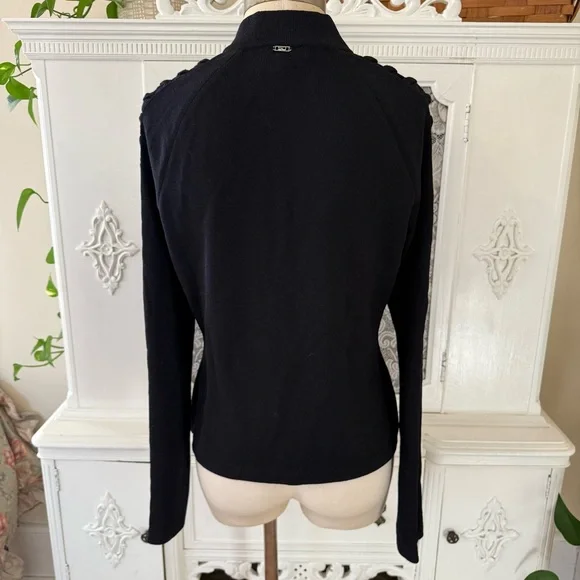 St.John Sport Black Knit Full Zip Jacket - Picture 9 of 11